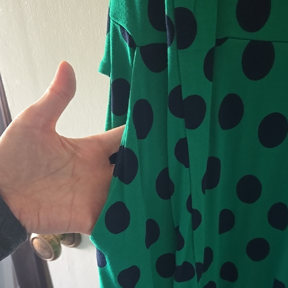 Boden Jersey Green Polka Dot Maxi Dress - Picture 5 of 7